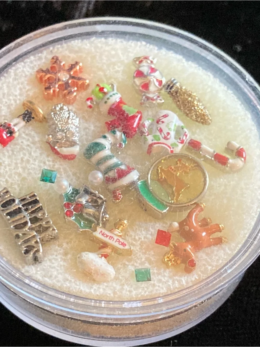 Origami Owl Red, Green, Gold Holiday Floating Charm Lot